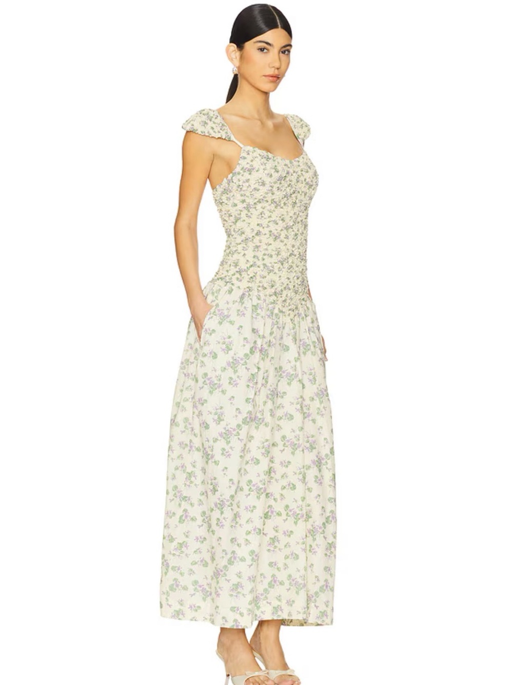 SWF Cap Sleeve Mottled Maxi Dress